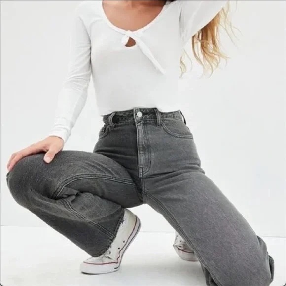 PacSun Denim - Pacsun mom Jean two toned color block black